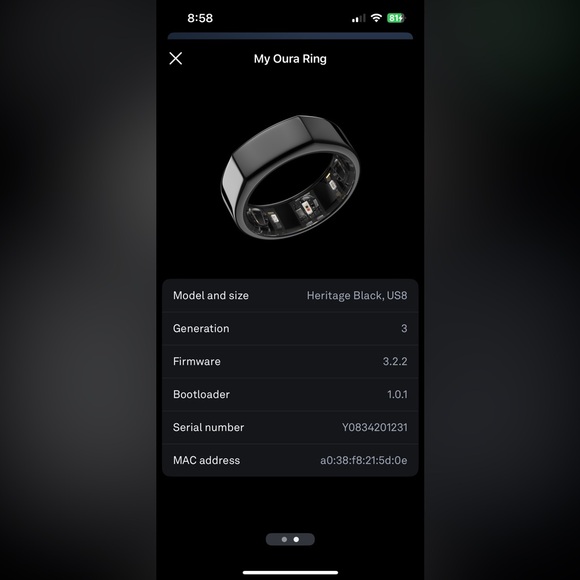 Oura Heritage Ring in Sleek Black - Picture 1 of 4